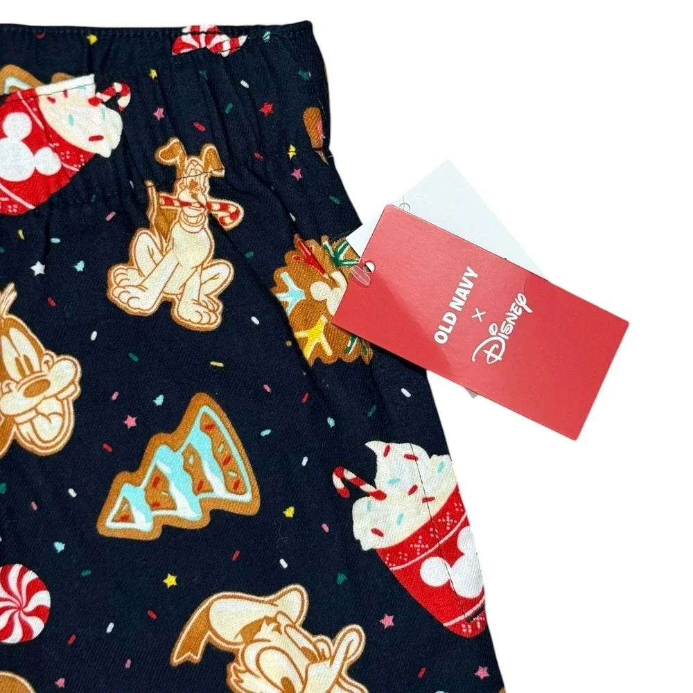 Old Navy x Disney Mickey Mouse Christmas Gingerbread Pajamas Pants SZ Small NWT
